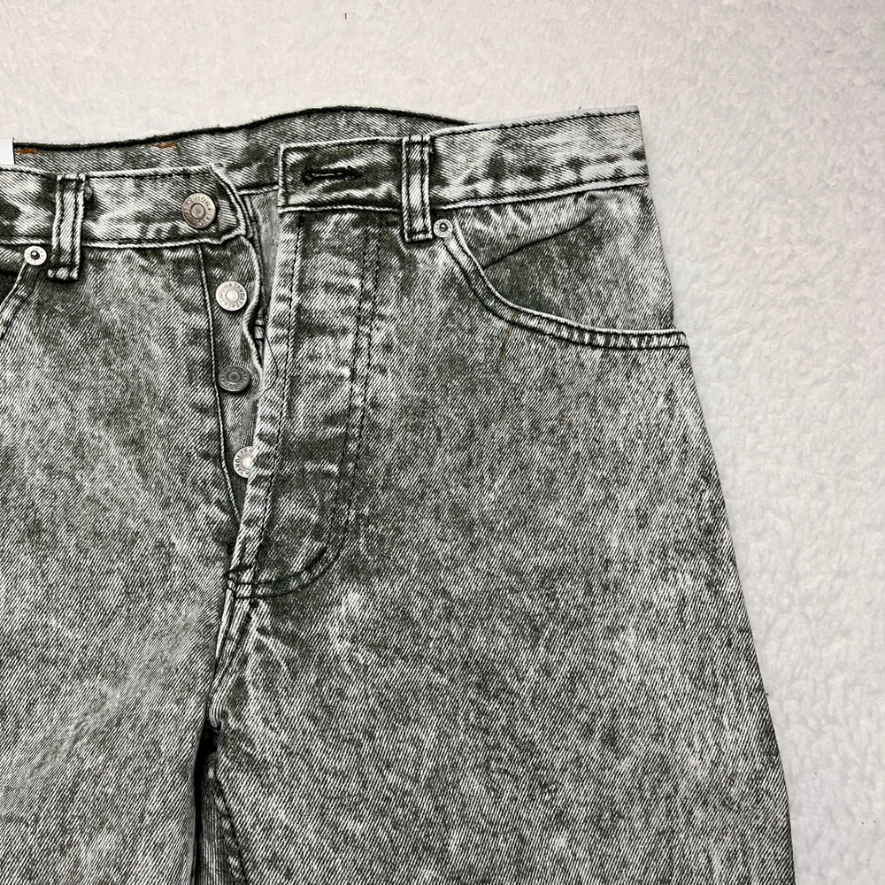 Javolis Jeans Mens 28x30 Gray 919‎ Stonewashed Acid Wash Straight Leg Button Fly
